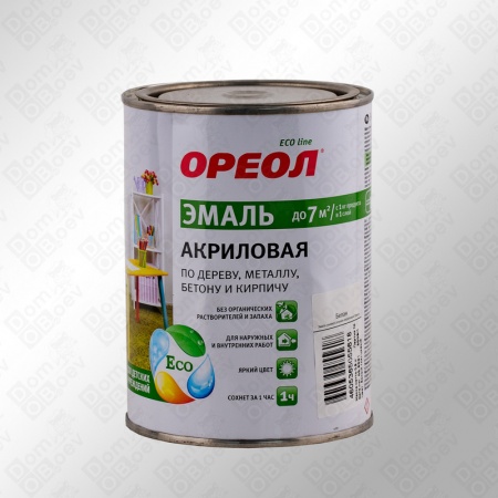 Эмаль Ореол б/з бел.глянц. 0,9кг