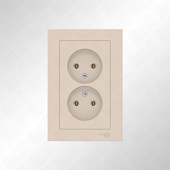 Розетка AtlasDesign 2-ая с/у бежевый